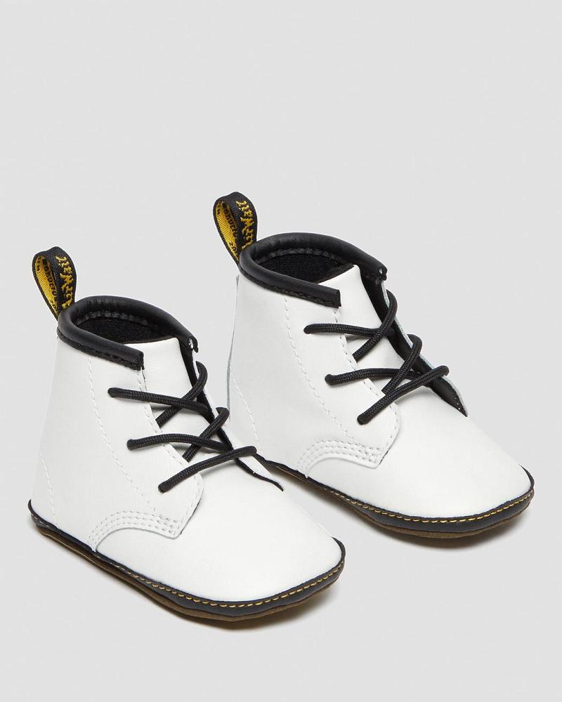 Kids' Dr Martens Newborn 1460 Auburn Leather Booties Casual Boots White | AU 661WNB